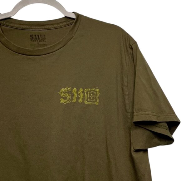 5.11 Tactical Stay Sharp Men's Short Sleeve T-Shirt XL‎ Olive Green Cotton - Picture 3 of 4